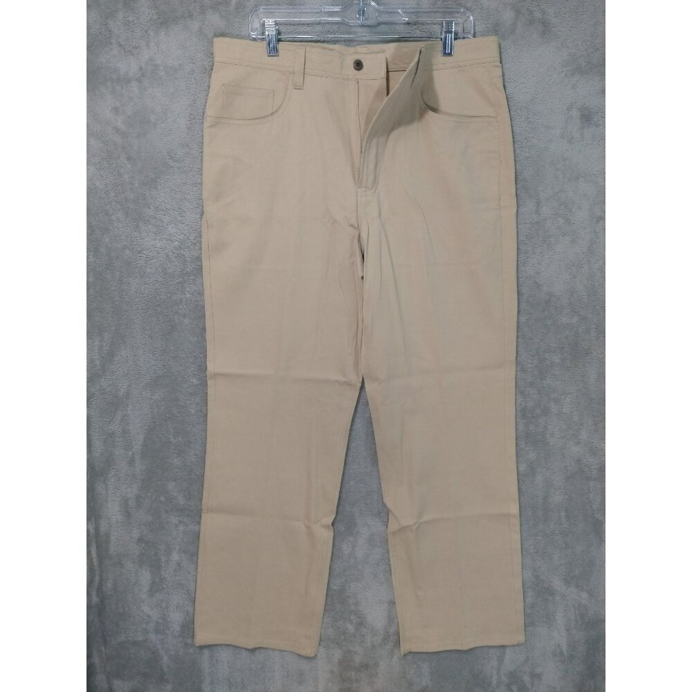 Paradise Collection Pants Mens 34x30 Beige Chino Silk Blend Flat Front Straight